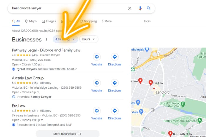 Screenshot of My Google My Business Listing - Imperative for Family Law Marketing Screenshot of My Google My Business Listing - Imperative for Family Law Marketing