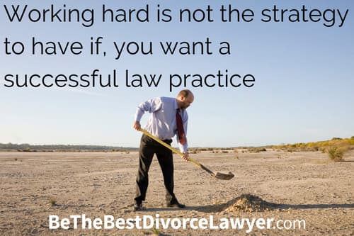 Unhappy divorce lawyer digging a hole